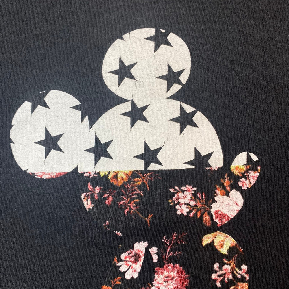 Men's Disney x Neff Black Mickey Mouse Long Sleeve Tee M Floral Star Paisley - Picture 6 of 12